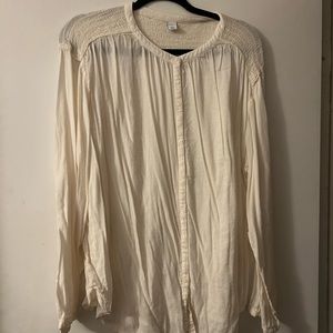 Peasant Blouse, White, XL